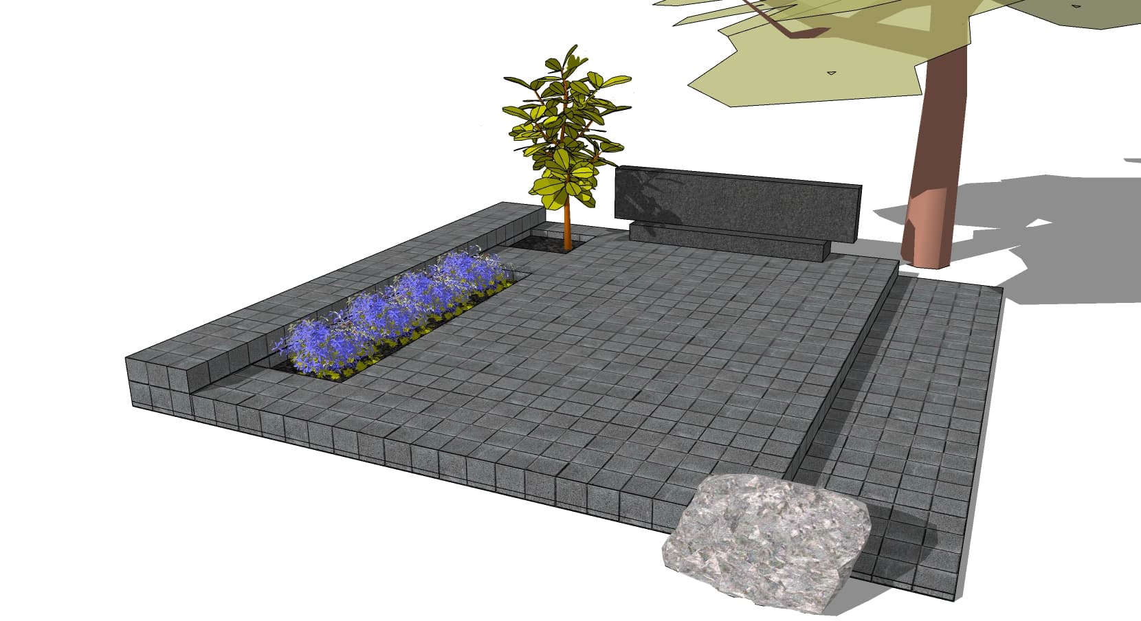 Elegantiškas antkapio projektas su akmens raižiniais – vizualizacijos pavyzdys 6